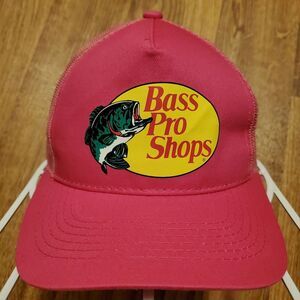 Bass Pro Shops Hat Cap Adult Pink Snapback‎ Trucker Mesh Fishing Outdoor